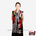 Fashion Mongolia Black Bird Plaid Print 100% Wool Shawl Scarves 2014 Autumn